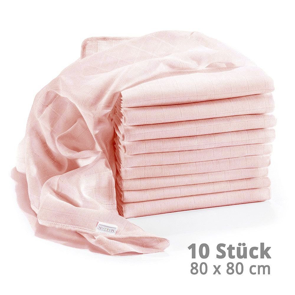 Makian Stoffwindeln Puder (1-St), Mullwindeln Mulltücher - 10er Pack 80 x 80 cm - Stoffwindeln | Stoffwindeln