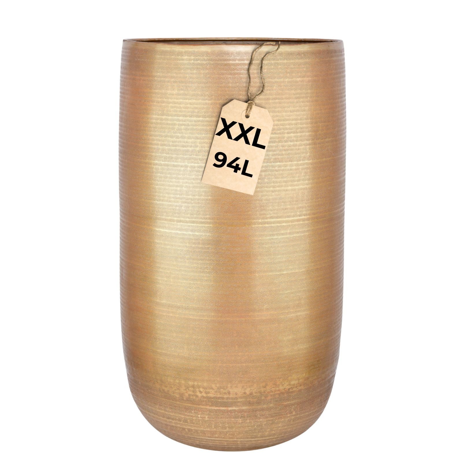 Marrakesch Orient & Mediterran Interior Übertopf Blumentopf Camiel gold 71cm - hoher runder Плантатор aus Aluminium, Handarbeit