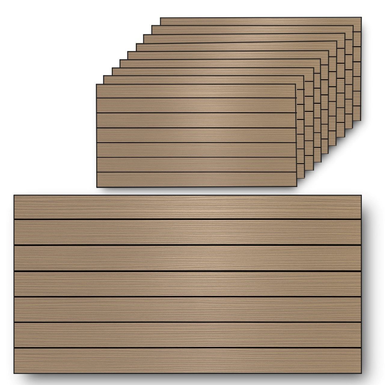 HOOZ 3D Wandpaneel Wandverkleidung Holzoptik – Selbstklebende 3D-Paneele Braun 60 x 30 cm, BxL: 30x60 cm, (Typ Lamellen 60-Serie, 10-tlg) Selbstklebend, zuschneidbar, 3D-Holzmaserung, strukturierte Oberfläche