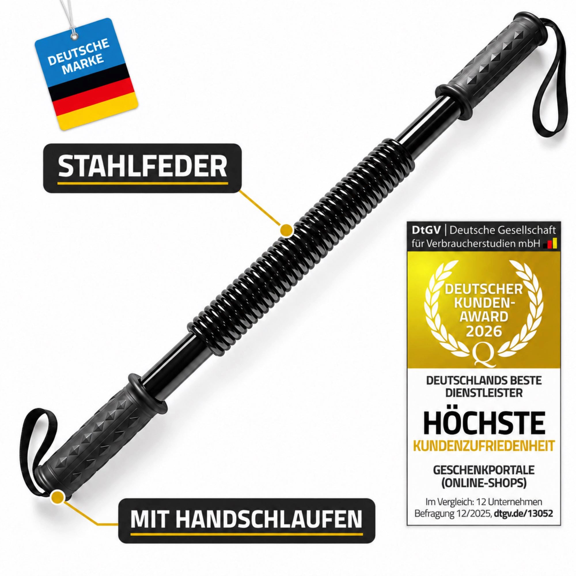 Body & Mind Hantel Body&Mind Biegehantel–Feder Hantel Armtrainer für Bizeps & Oberkörper, (Fitness-Training, Armtrainer), Feder-Hantel für Krafttraining