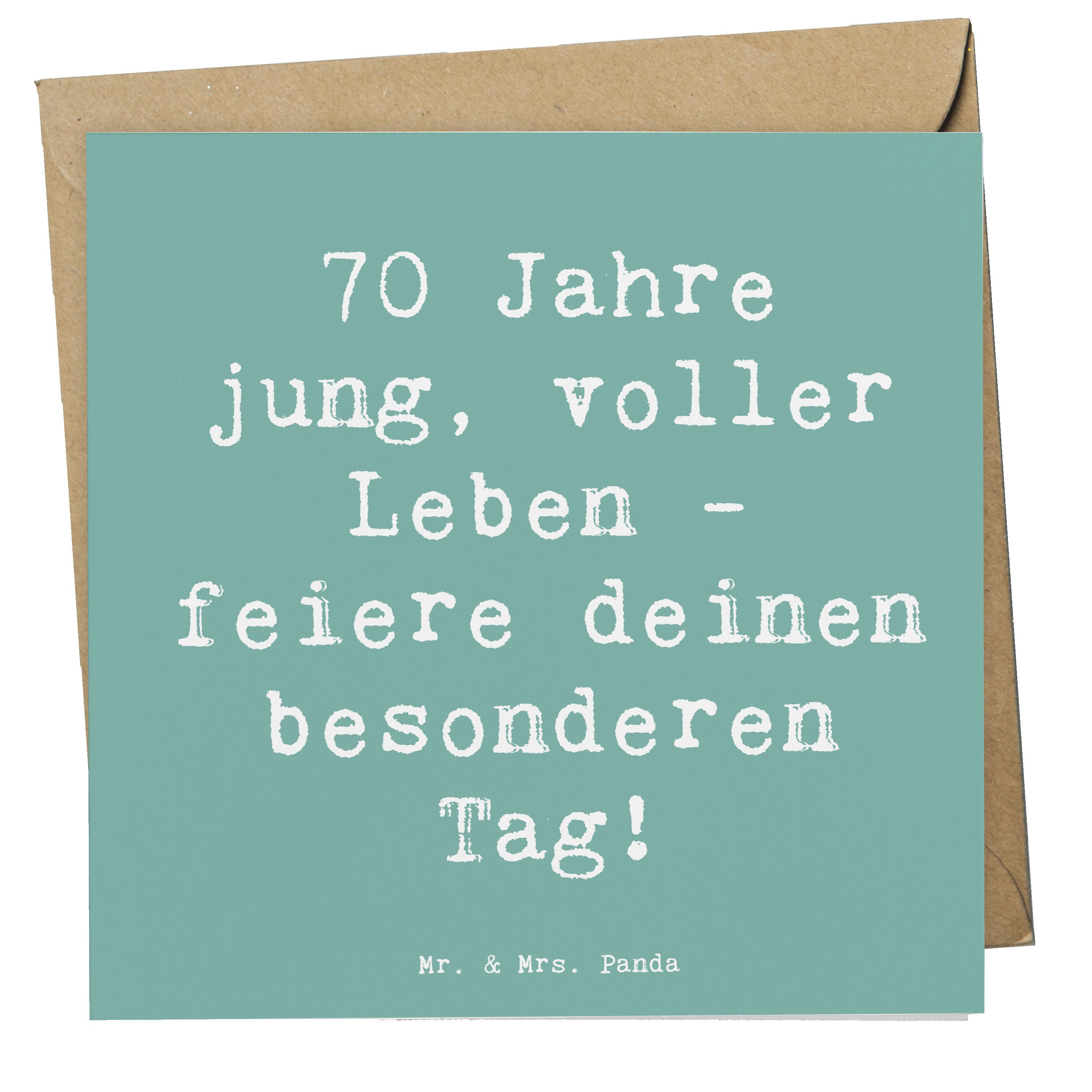 Mr. & Mrs. Panda Grußkarte Spruch 70. Geburtstag Feier, Grußkarte, Meeresbrise, Geschenk, Grußka, Geburtstagsfeier Geburtstag Glückwunsch