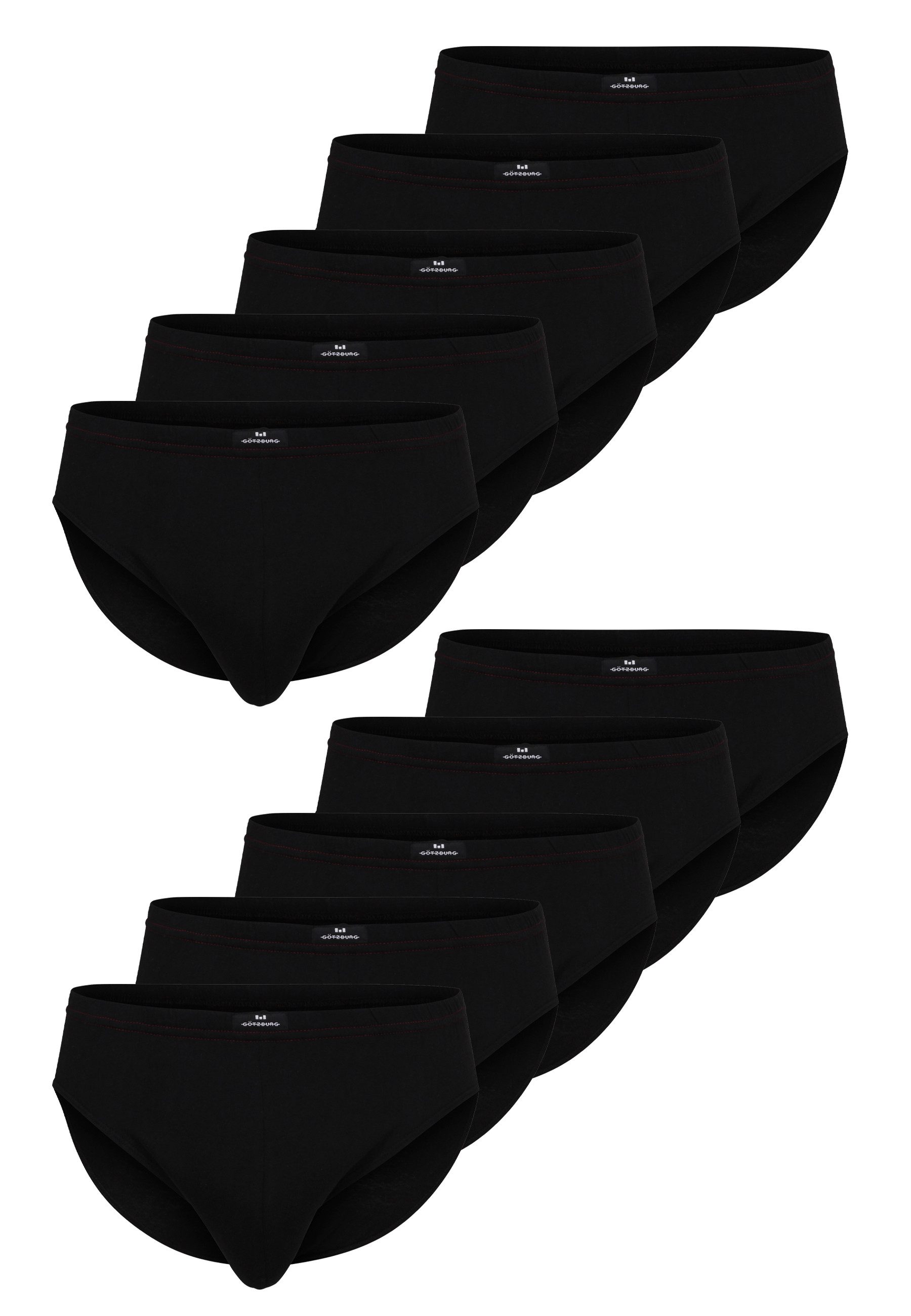 GÖTZBURG Slip GÖTZBURG Herren Sport-Slip schwarz uni 10er Pack (10-St)