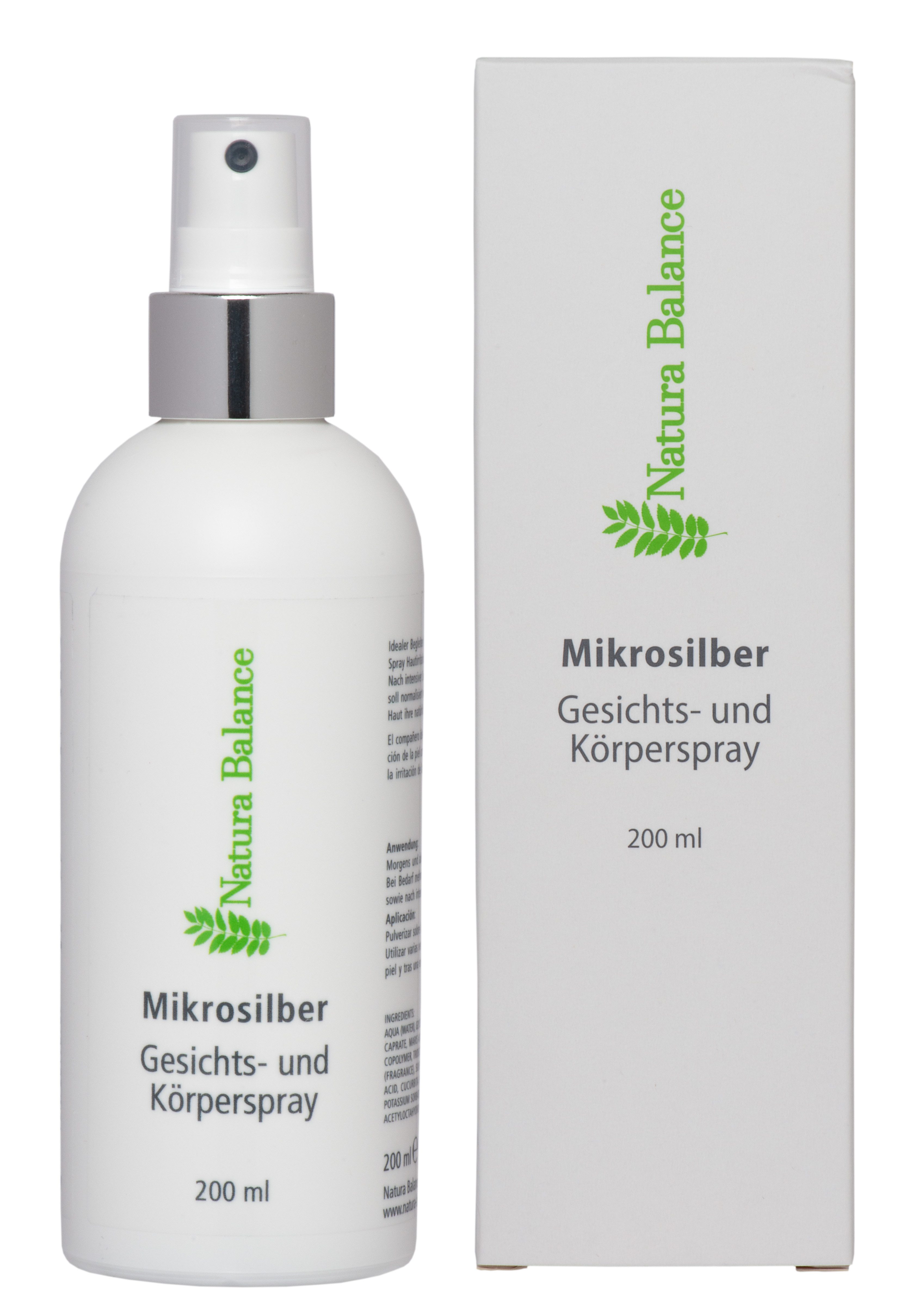 Natura Balance Gesichts- und Körperspray 200ml Microsilber Gesicht Körperspray Spray Mikrosilber Silberspray