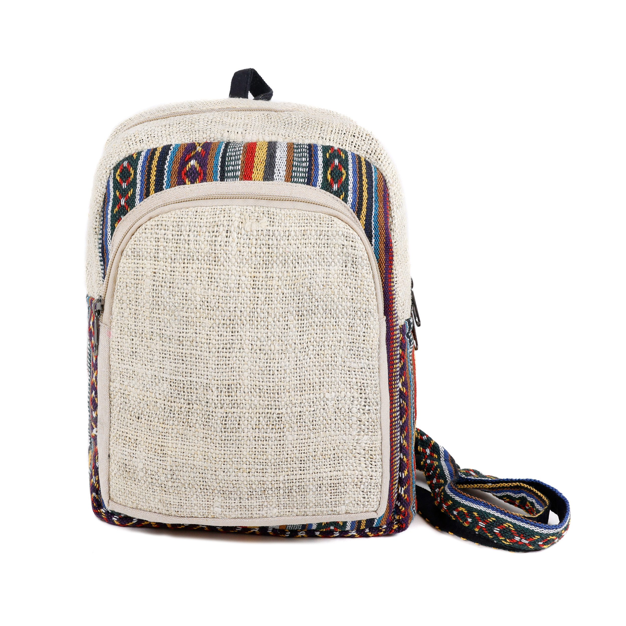 alpengoa Freizeitrucksack Kleiner Rucksack aus Hanf und Baumwolle (Gehri Handwerk), Made in Nepal