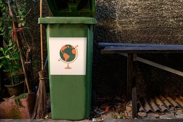 MuchoWow Wandsticker Globus - Reisen - Pastell (1 St), Mülleimer-aufkleber, Mülltonne, Sticker, Container, Abfalbehälter