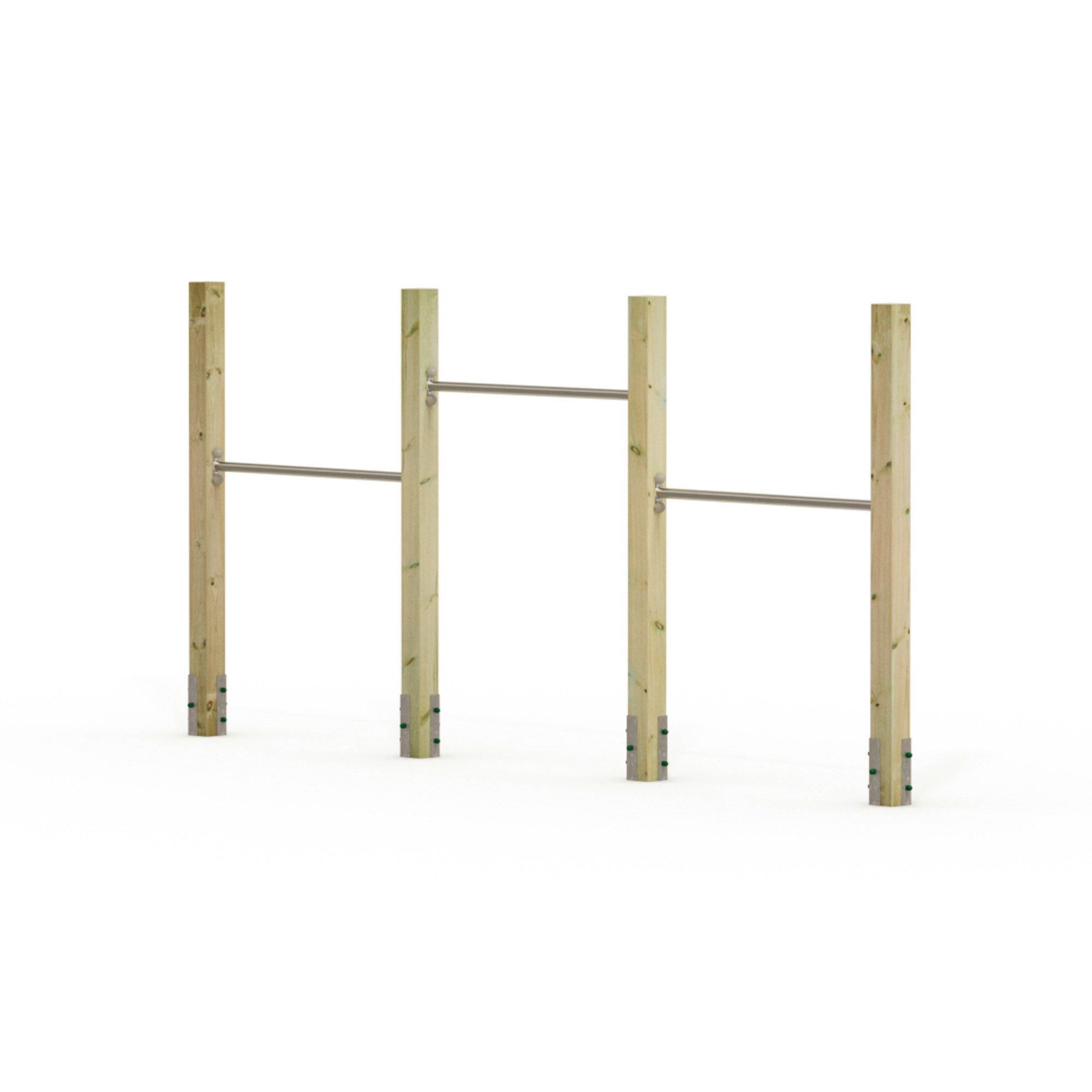 Wickey Turnreck FIT Tumble 403 - Dreier-Turnreck mit Reckstangen für den Garten, (Familienfreundliches Höhenverstellbares Turnreck (90 - 140 cm) mit 3 Reckstangen, - Komplettset inkl. Schrauben-Set zur Befestigung an 4 Holzpfosten), mitwachsend, extrem witterungsbeständig, 100 kg Belastbar