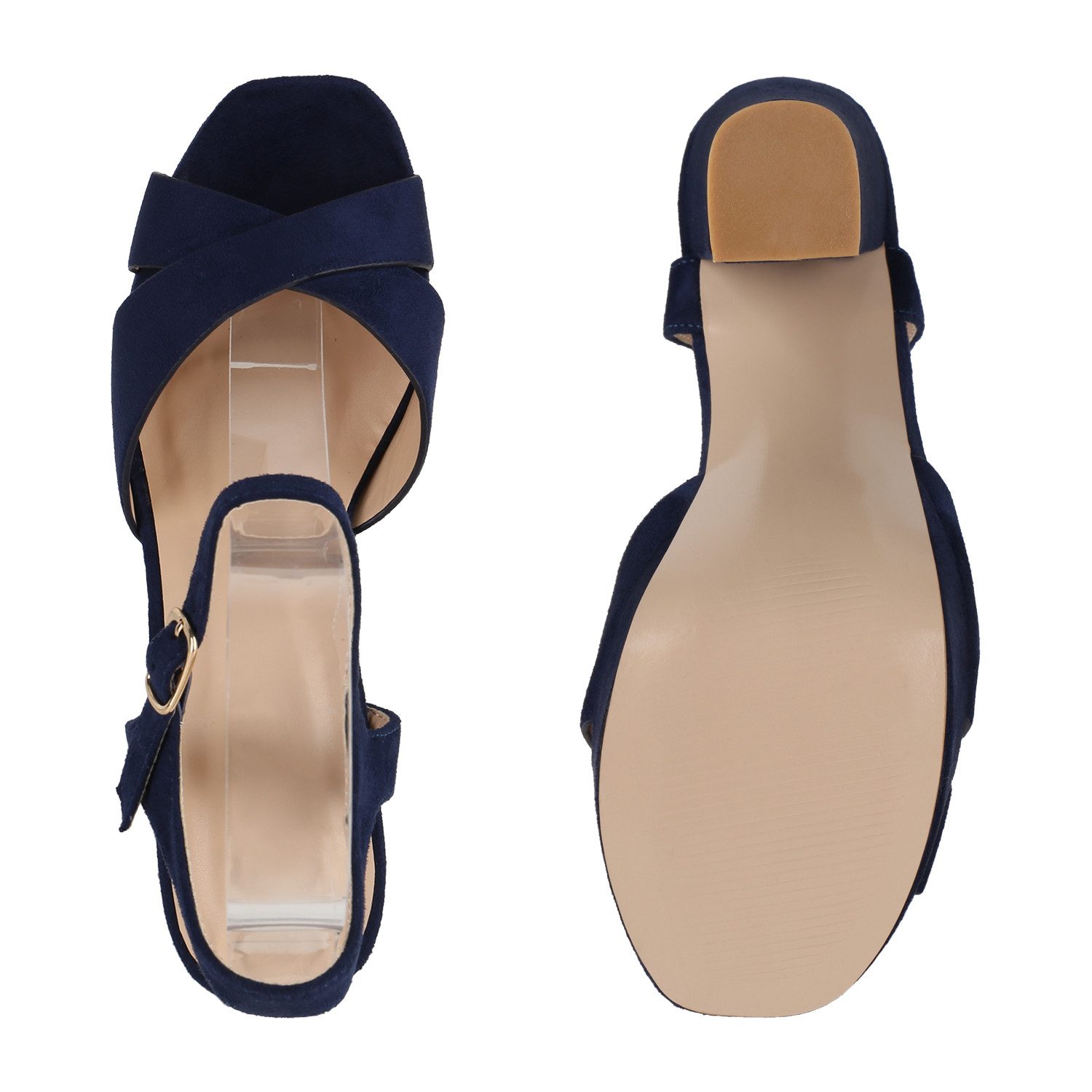 VAN HILL 826179 Plateausandaletten Damen Plateau Sandaletten Blcokabsatz High Heels Party