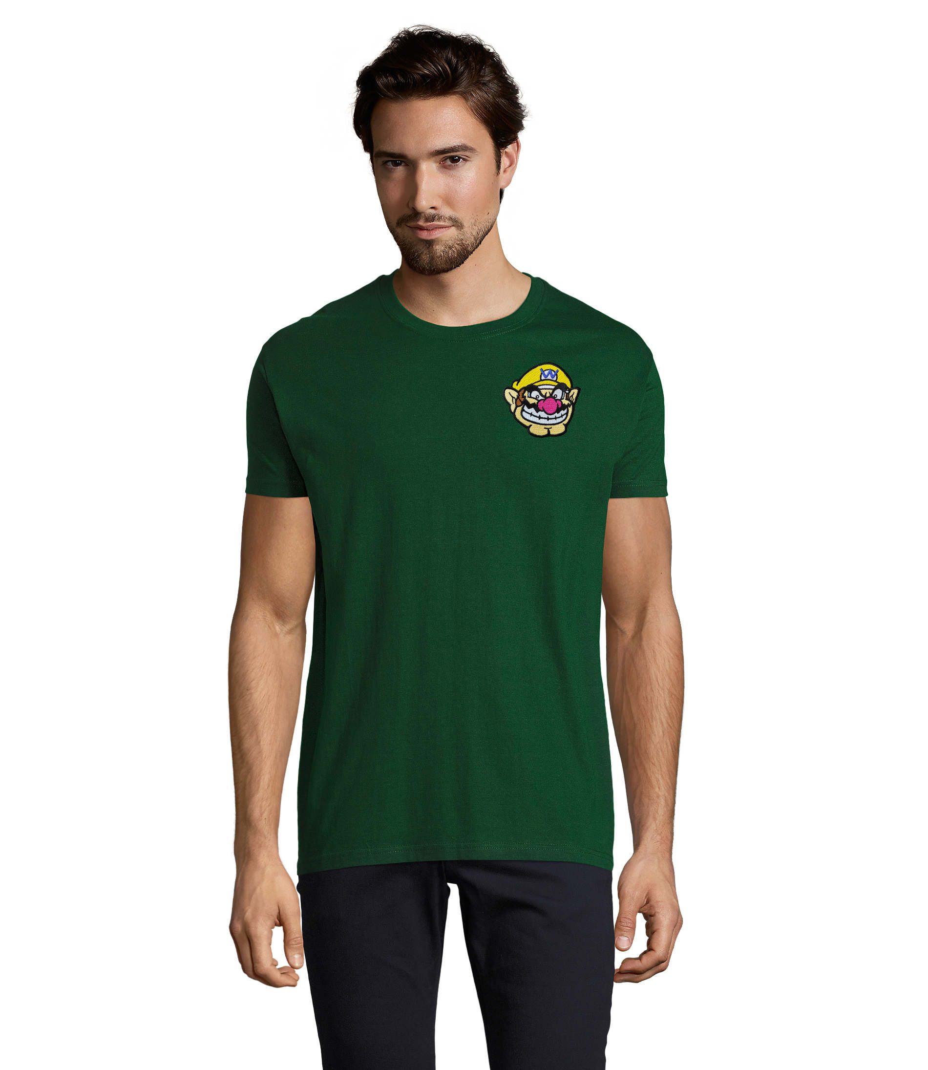 Blondie & Brownie T-Shirt WarioPatch H Tee Herren Gamer Shirt Retro Rundhals Freizeit WarioPatch Retro Herren Shirt