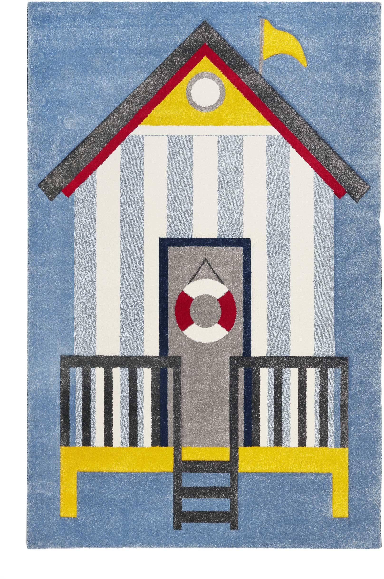 Esprit Kinderteppich Sea Castle ESP-21070, rechteckig, Höhe: 13 mm, Kurzflor mit maritimem Muster, Strandschloss