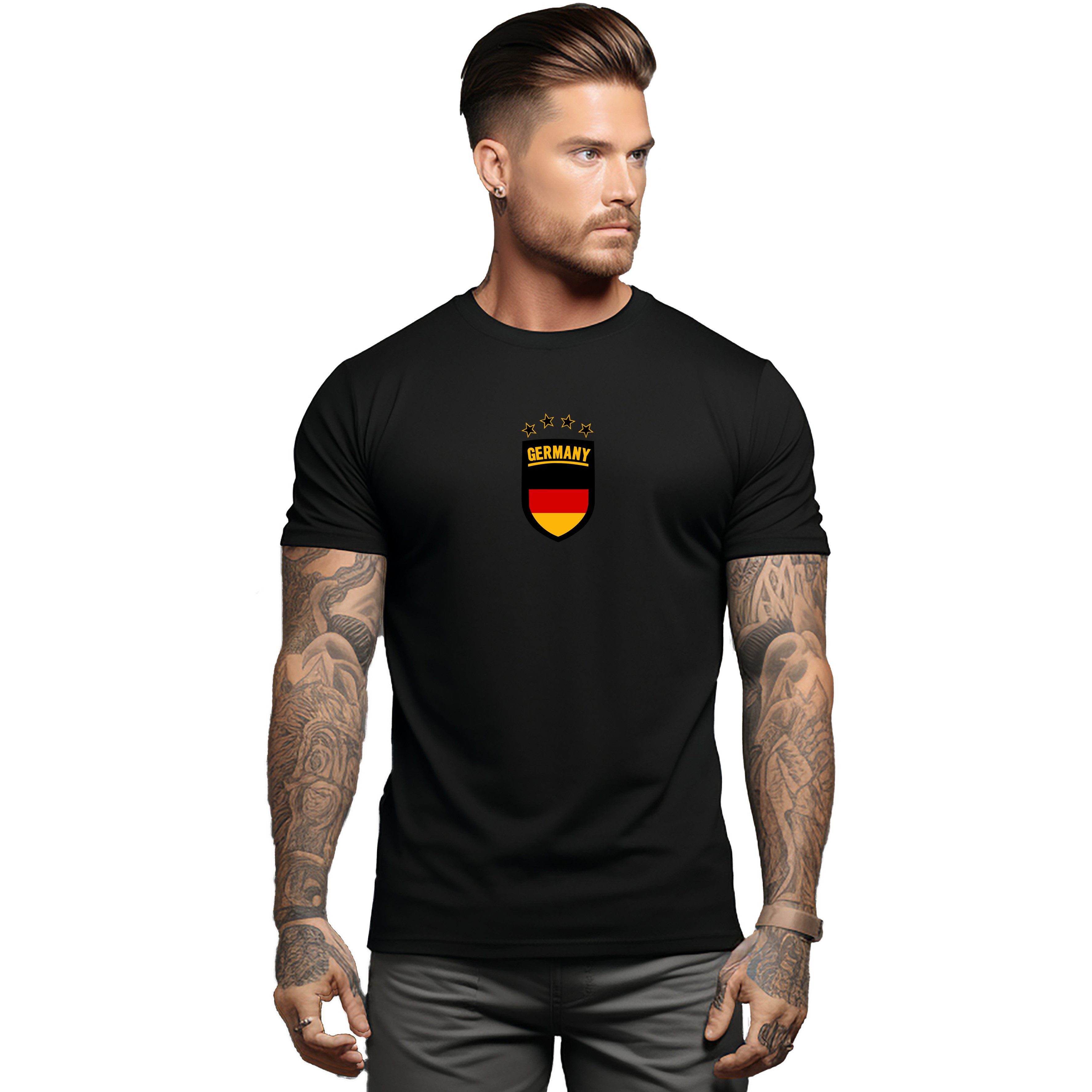 Banco T-Shirt Herren Deutschland Sport Fußball Oktoberfest EM Germany Deutschland hochwertiger Druck, Größen XS - 6 XL, 100% Baumwolle