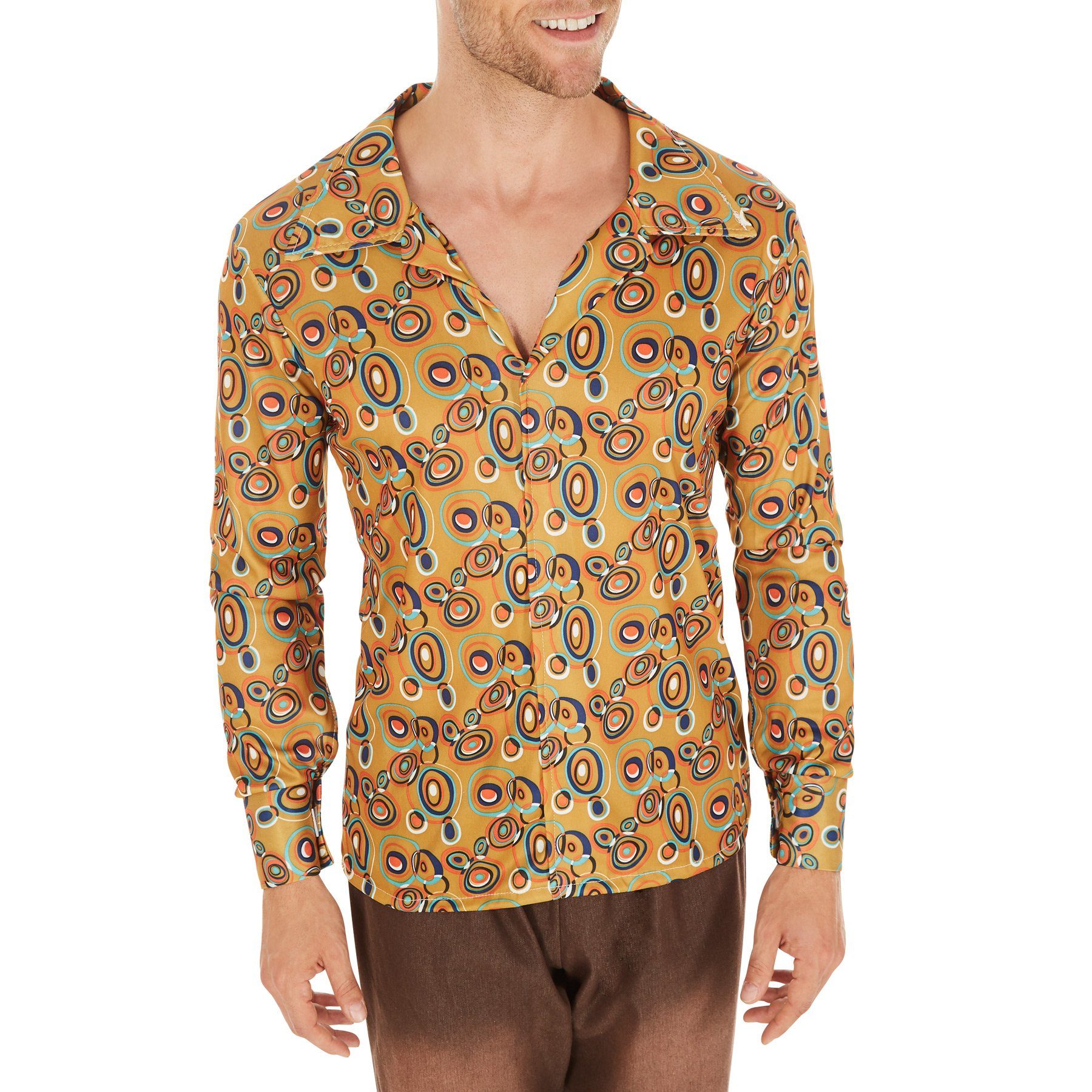 dressforfun Hippie-Kostüm Herrenkostüm Hippie John, Retrohemd aus Elastik-J günstig online kaufen