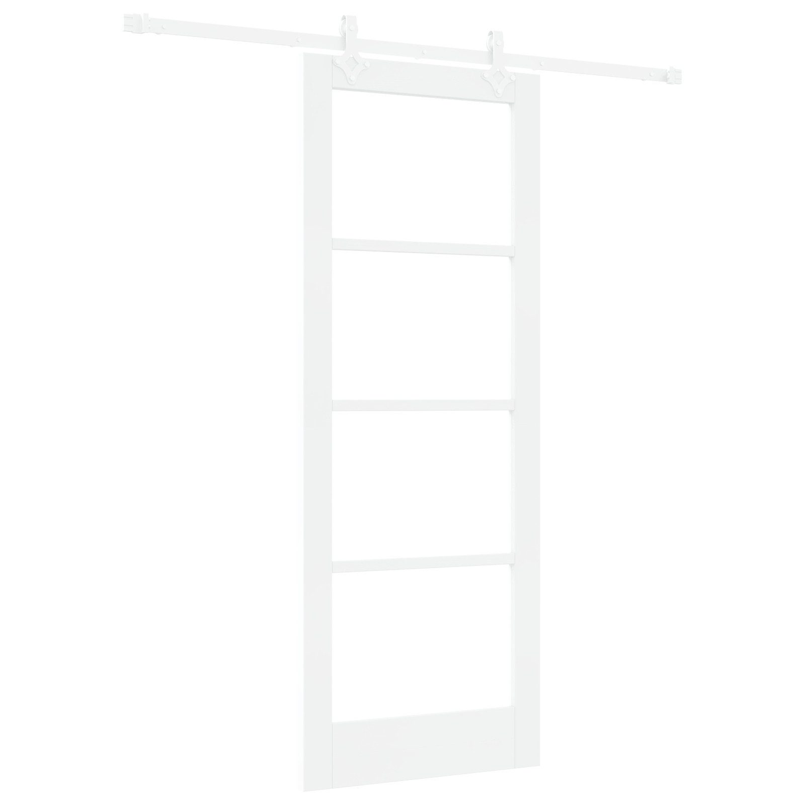 vidaXL Haustür Schiebetür mit Beschlägen Set Weiß 78x202 cm Kiefernholz (1-St)
