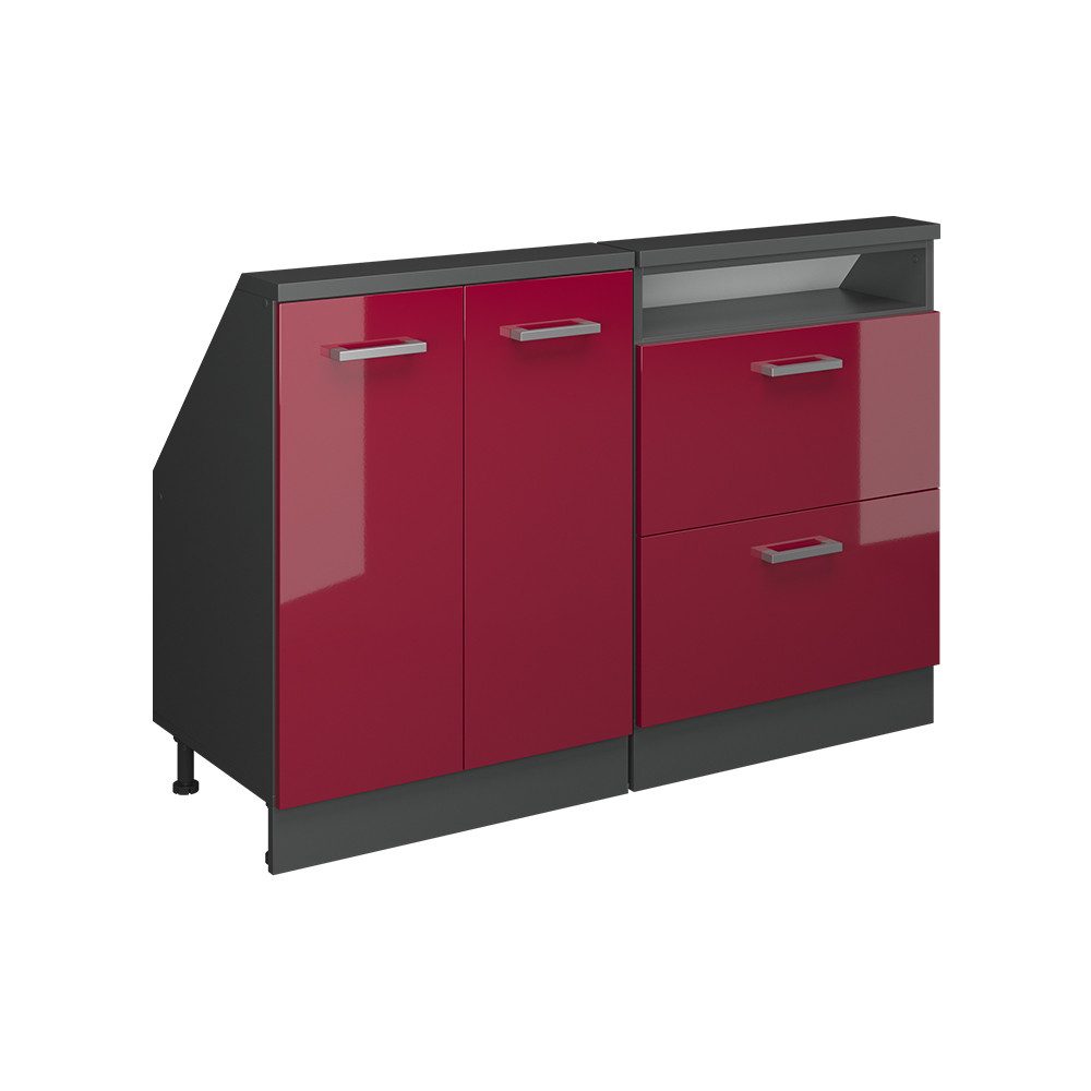 Vicco Unterschrank R-Line, Rot Hochglanz/Anthrazit, 120 günstig online kaufen