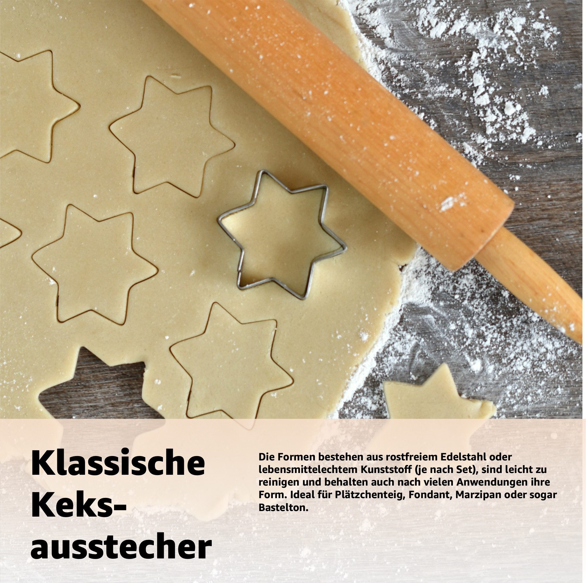 happymas Ausstechform 20er Keksausstecher Weihnachten Plätzchenausstecher Steckform, (20er Set, 20-St., 20-teilig)