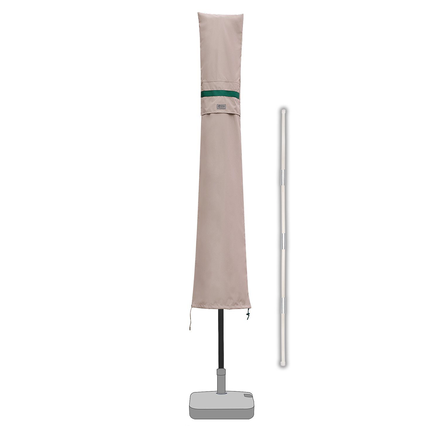 Sekey Sonnenschirm-Schutzhülle Modernes Design Schutzhülle Sonnenschirm Schutzhaube Ampelschirm, 190 x 30/50 cm für Ø 350 cm / 300 x 200 cm Marktschirm