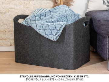 RUBBERNECK Wäschekorb XXL Aufbewahrungstasche aus Filz, mit Griffen, Fassungsvermögen 100 l, 62x40x42 cm