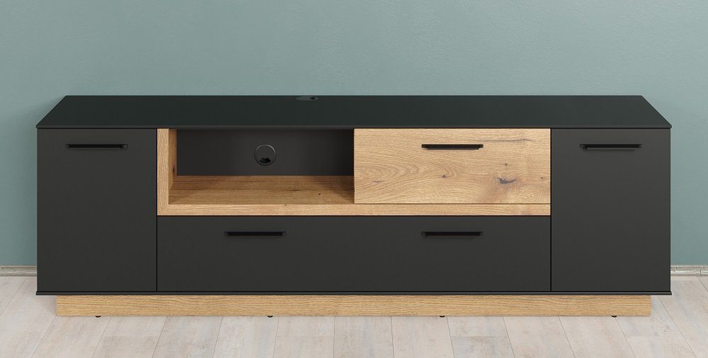 Lowboard TV-Lowboard Synnax, anthrazit grau / Coast Evoke Eiche