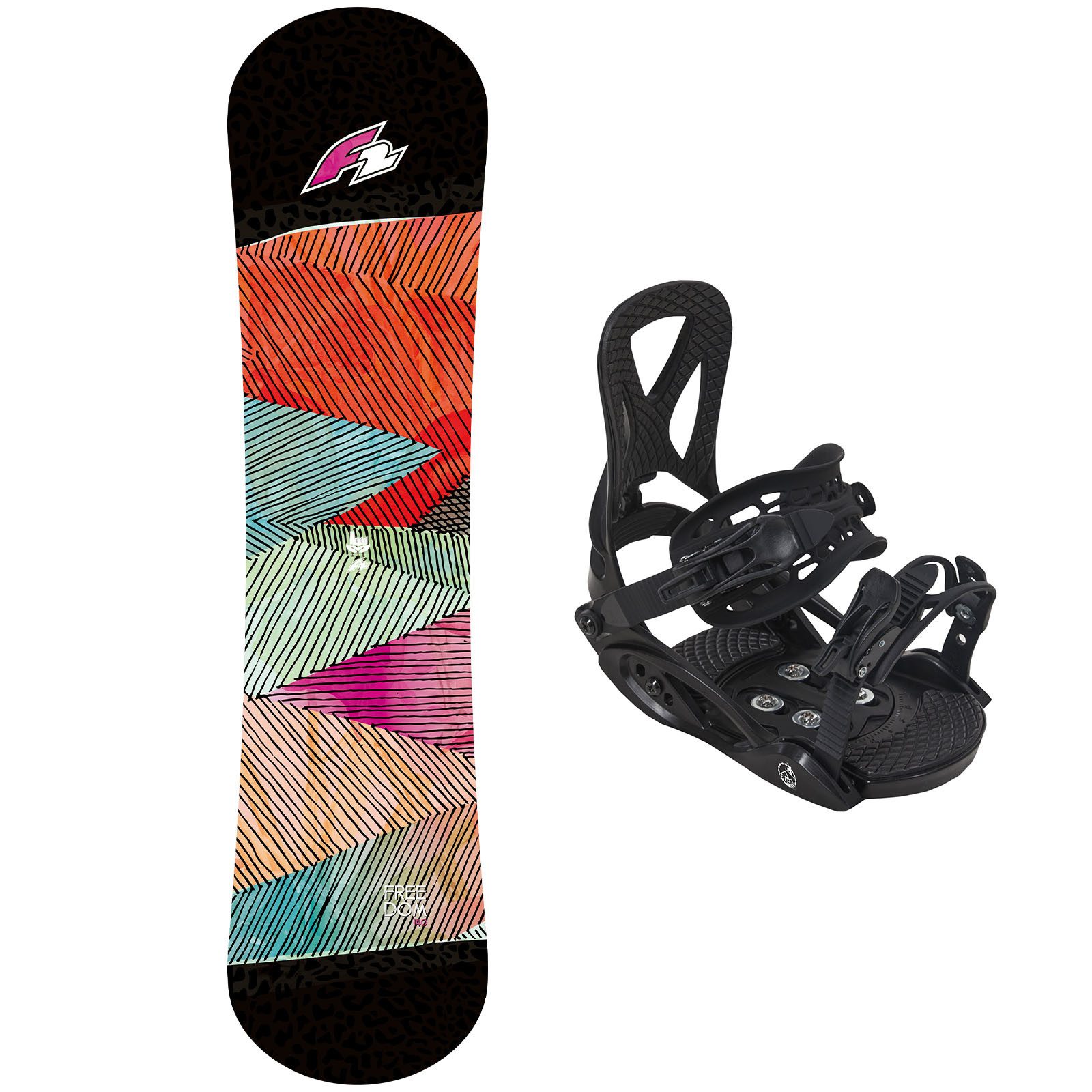 F2 Snowboard F2 Set Junior Snowboard Freedom 145cm mit Eco Pure Bindung