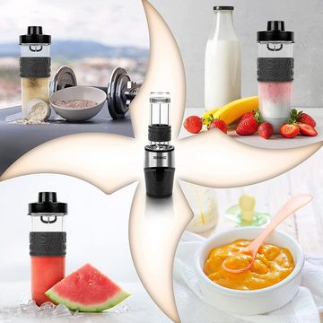 Duronic Standmixer, BL520 Standmixer, 570 und 400 ml Trinkflasche, Elektrischer Mixer 500 W, Entsafter Edelstahlklingen, Smoothie Maker, BPA Frei, Protein Fitness, Babynahrung Blender Hochleitungsmixer