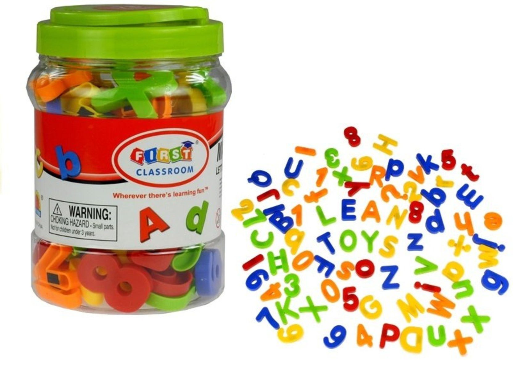 Wisam Lernspielzeug Magnetische Buchstaben und Zahlen in einem Glasalphabet aus 78