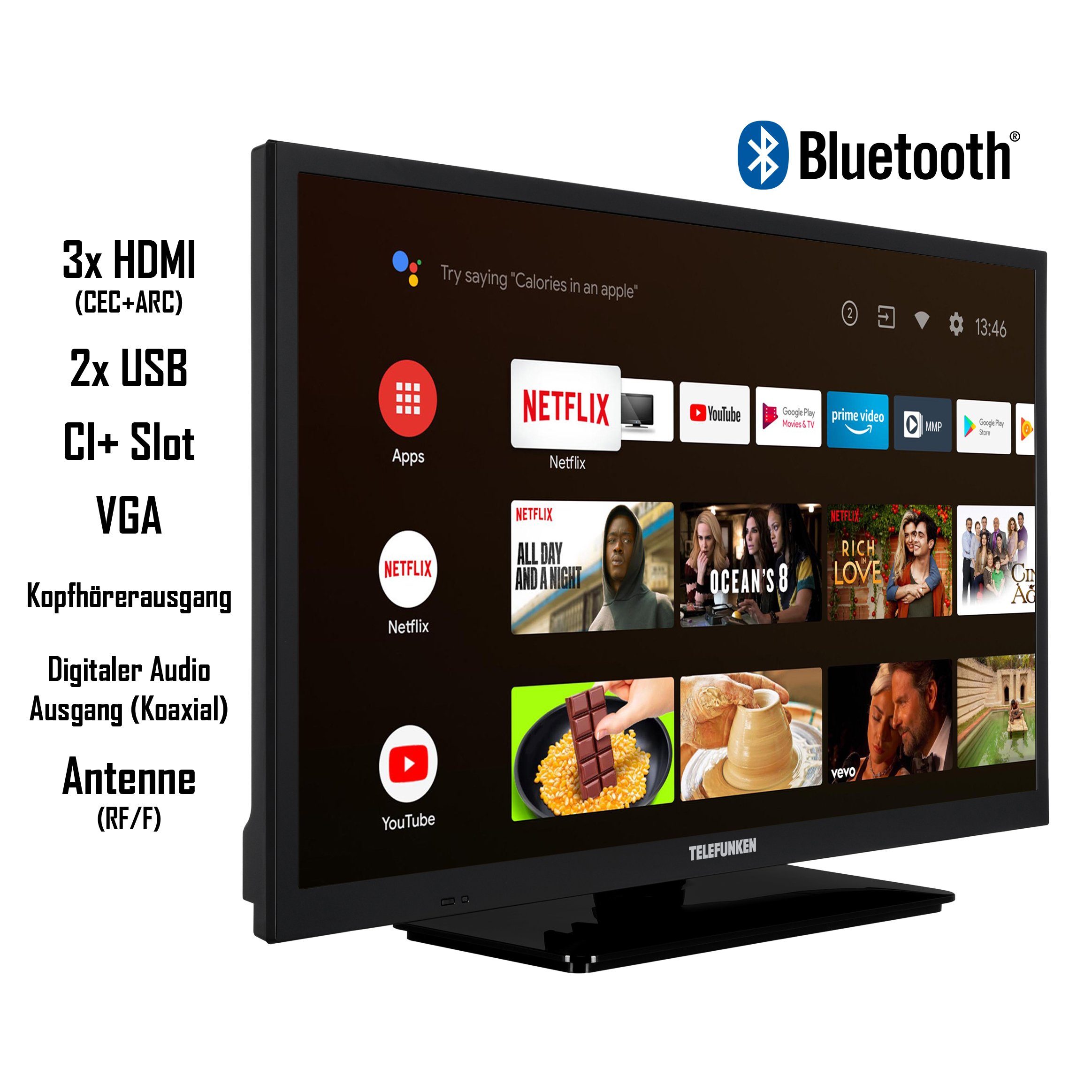 Telefunken XH24AN550MV LCD-LED Fernseher (60 cm/24 schwarz ! RABATT: 37.45%