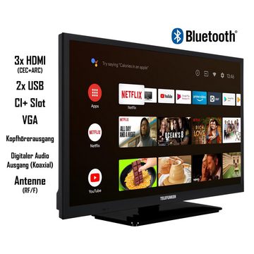Telefunken XH24AN550MV LCD-LED Fernseher (60 cm/24 Zoll, HD-ready, Android TV, 12 Volt Anschluss, Triple-Tuner, Bluetooth, HDR10, Google Play Store)