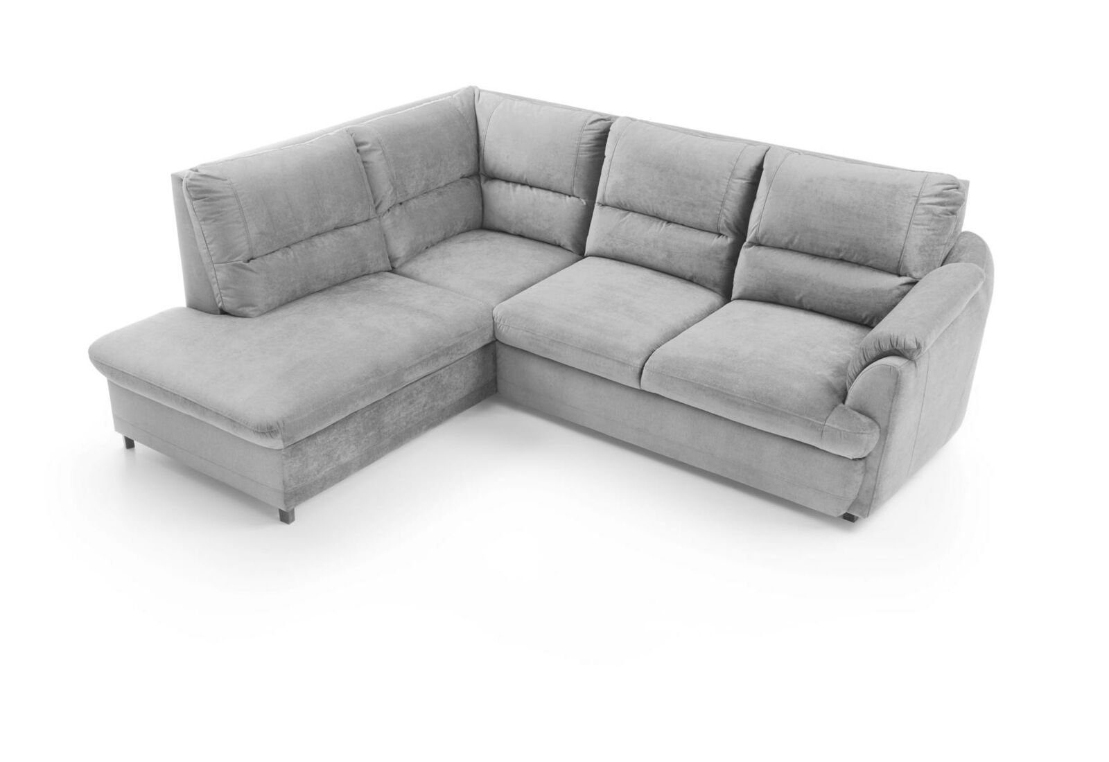 JVmoebel Ecksofa, Ecksofa Neu Moderne Design Sofas Couchs Bett Stoff Couch L-Form Silber