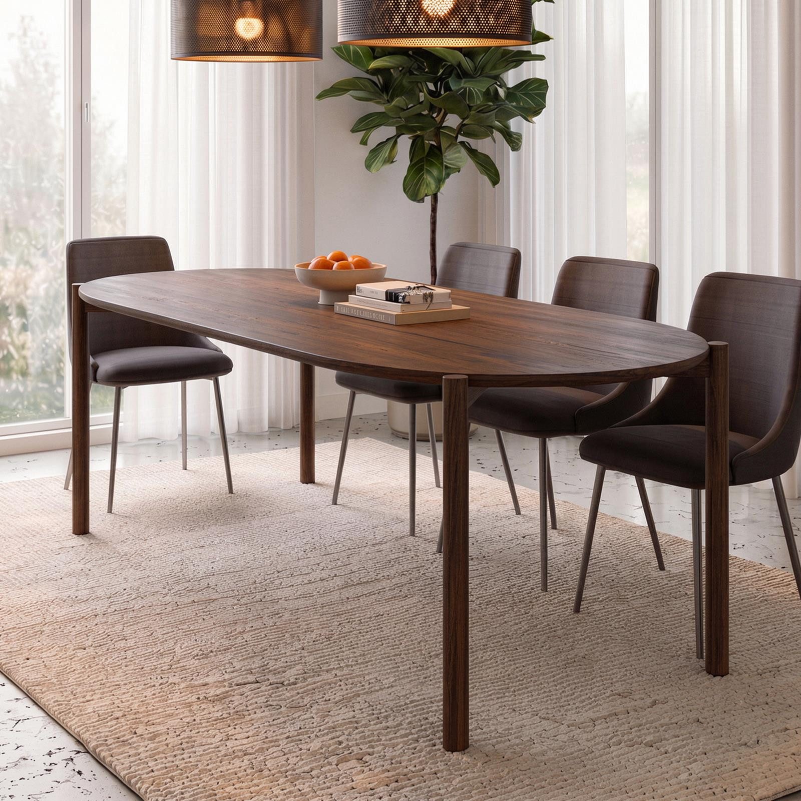 IDIMEX Esstisch SALEM, Esszimmertisch 200x90 cm aus massivem Akazienholz Dunkelbraun