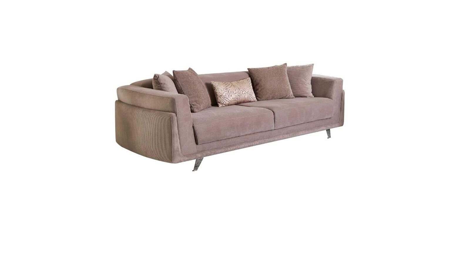 JVmoebel 3-Sitzer Dreisitzer Couch mit Bettfunktion Sofa 3 Sitzer Beige Stoff Stoffsofa, 1 Teile, Made in Europa