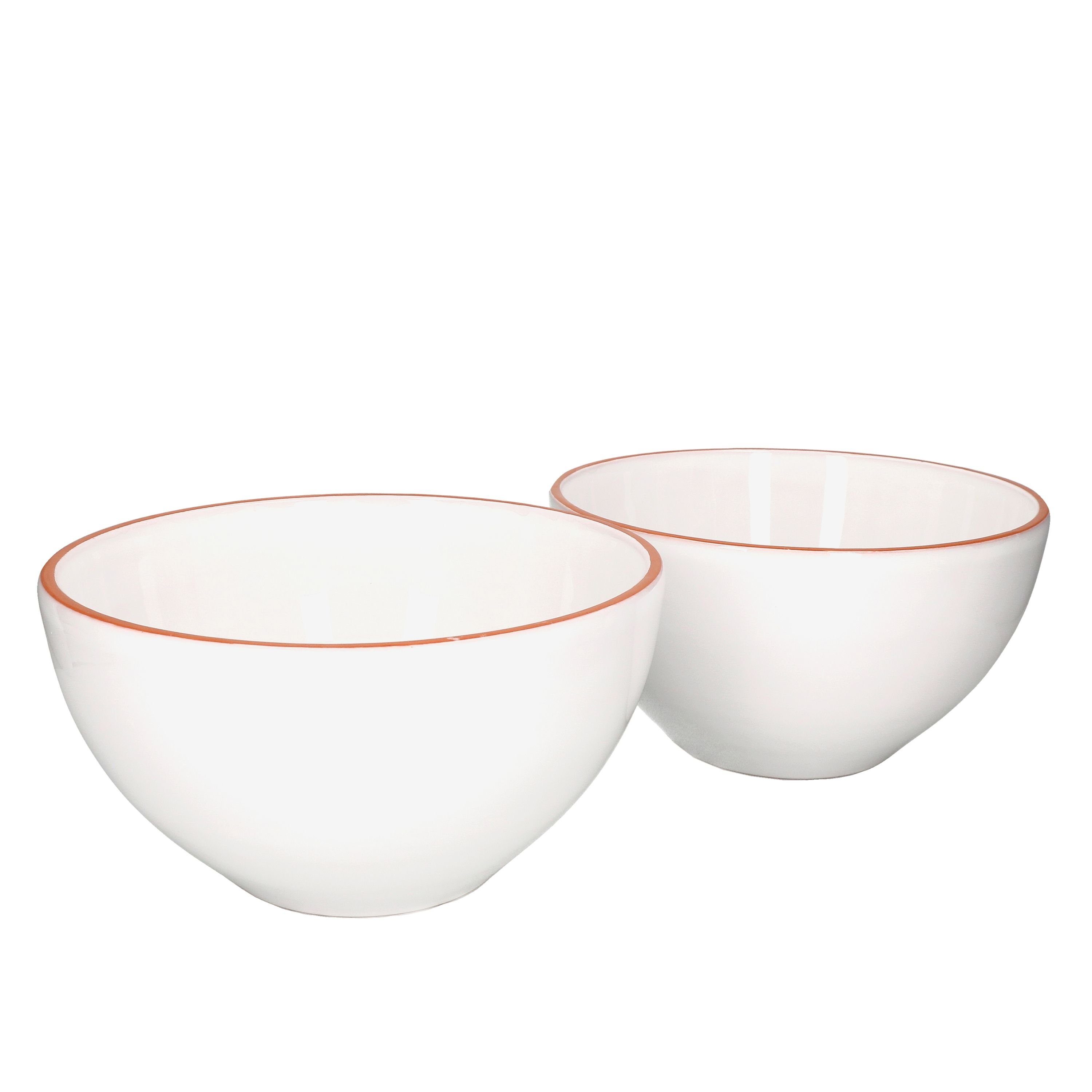 Salatschüssel 2er Set Servierschüssel Wolle Ø 17.5cm weiß Größe S rustikal Ton