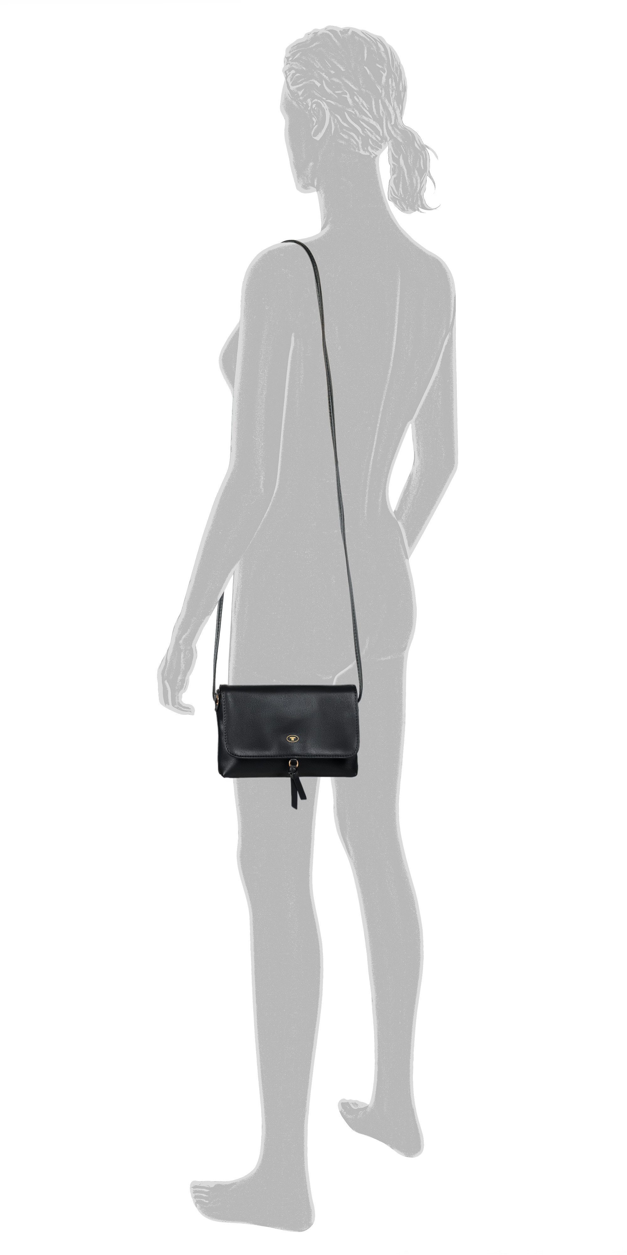 TOM TAILOR Umhängetasche Luna, mit hochglänzendem Logo und kleinem dekorativen Knoten