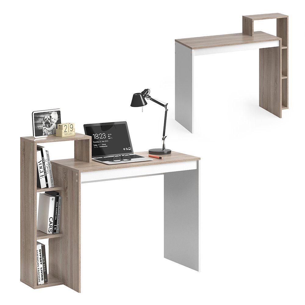 Vicco Schreibtisch Bürotisch Arbeitstisch Weiß LEO PC-Tisch Sonoma
