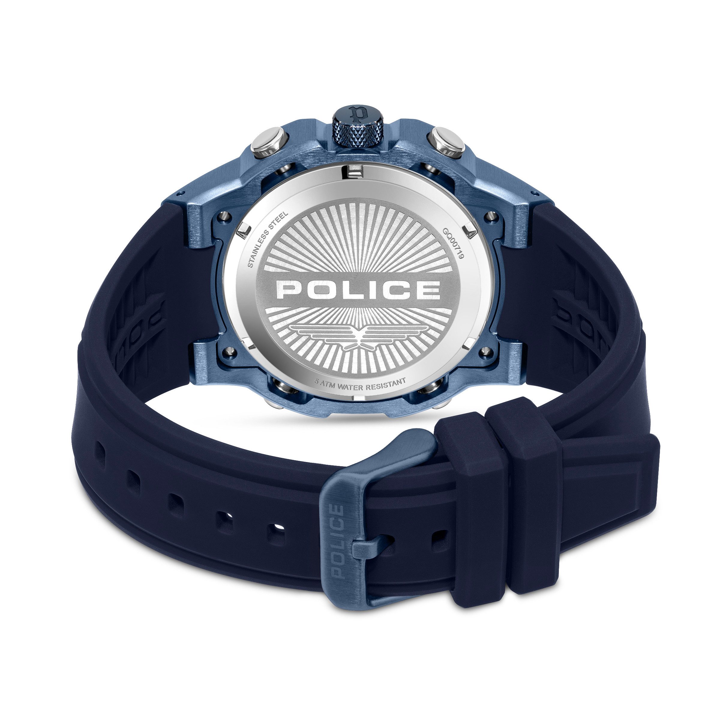 Police Quarzuhr Challenger PEWGQ0071903, Armbanduhr, Herrenuhr, Silikonarmband, analog, Tag, Wochentag