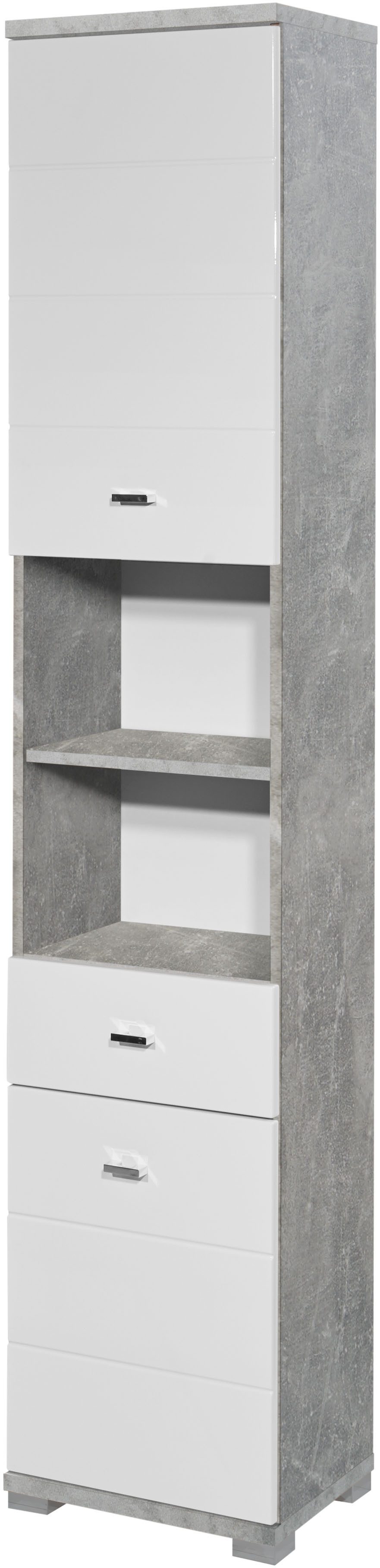 BASIC by Balculina Hochschrank Pool, Badezimmerschrank BxHxT 38x190x30 (1-St) Breite 38cm, Tür L/R montierbar