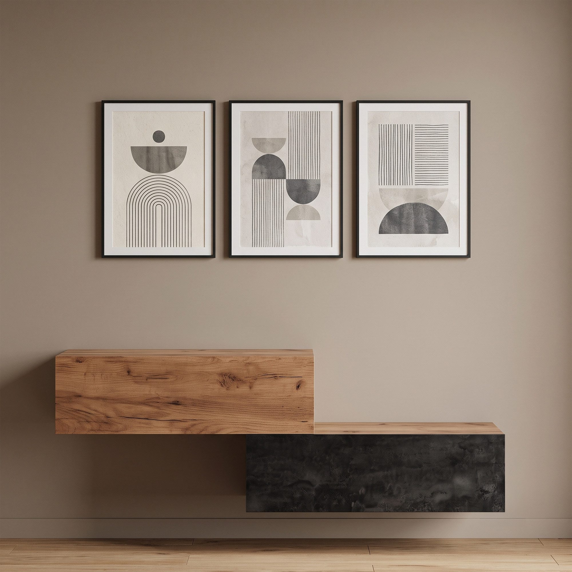 Planetmöbel Garderobenschrank Kompaktgarderobe Wandschrank 200 cm (schmaler Flurschrank mit Stauraum, 2-St., Flurgarderobe mit Soft-Open Funktion) Flurkommode vielseitig kombinierbar, 2x 100 cm
