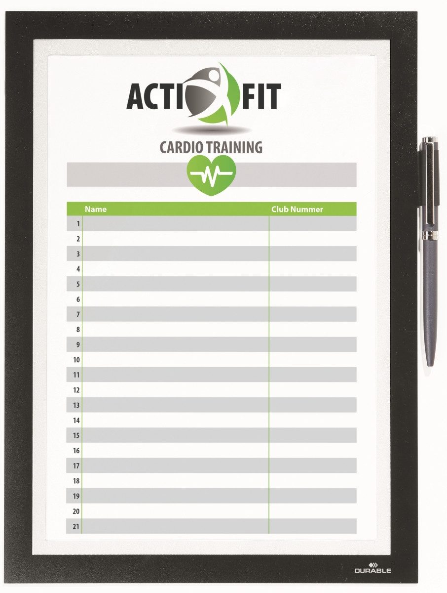 DURABLE Fächermappe Magnetschildrahmen Duraframe Note A4 selbstklebend schwarz (10 Stück)