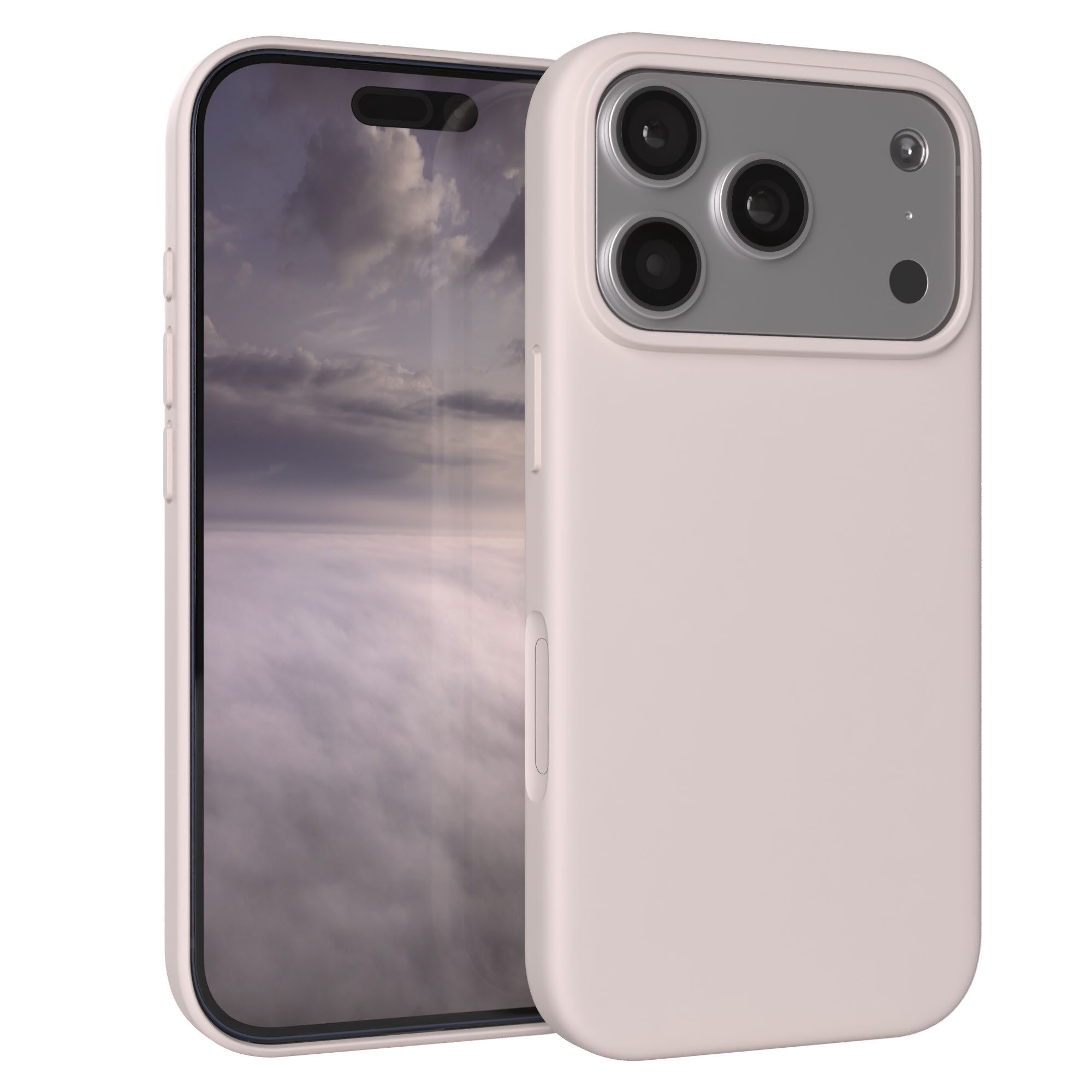 EAZY CASE Handyhülle für Apple iPhone 17 Pro Hülle Silikon 6,3 Zoll, Silikon Schutzhülle mit Kameraschutz kratzfest Cover Rosabraun