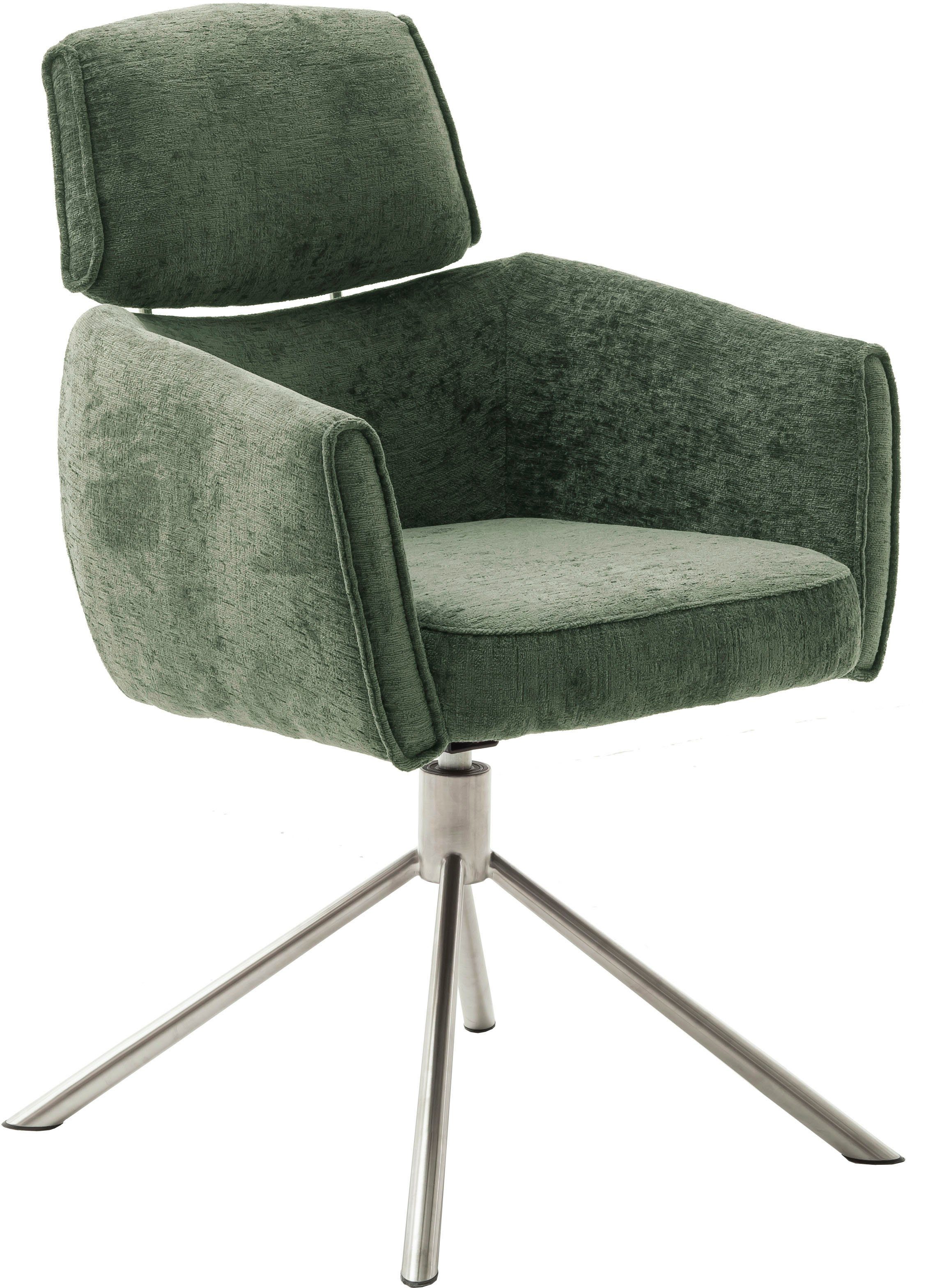 MCA furniture Esszimmerstuhl QUEBEC gebürstet Drehstuhl, Belastbarkeit olive | KG Edelstahl 120 olive (Set, St), | 2