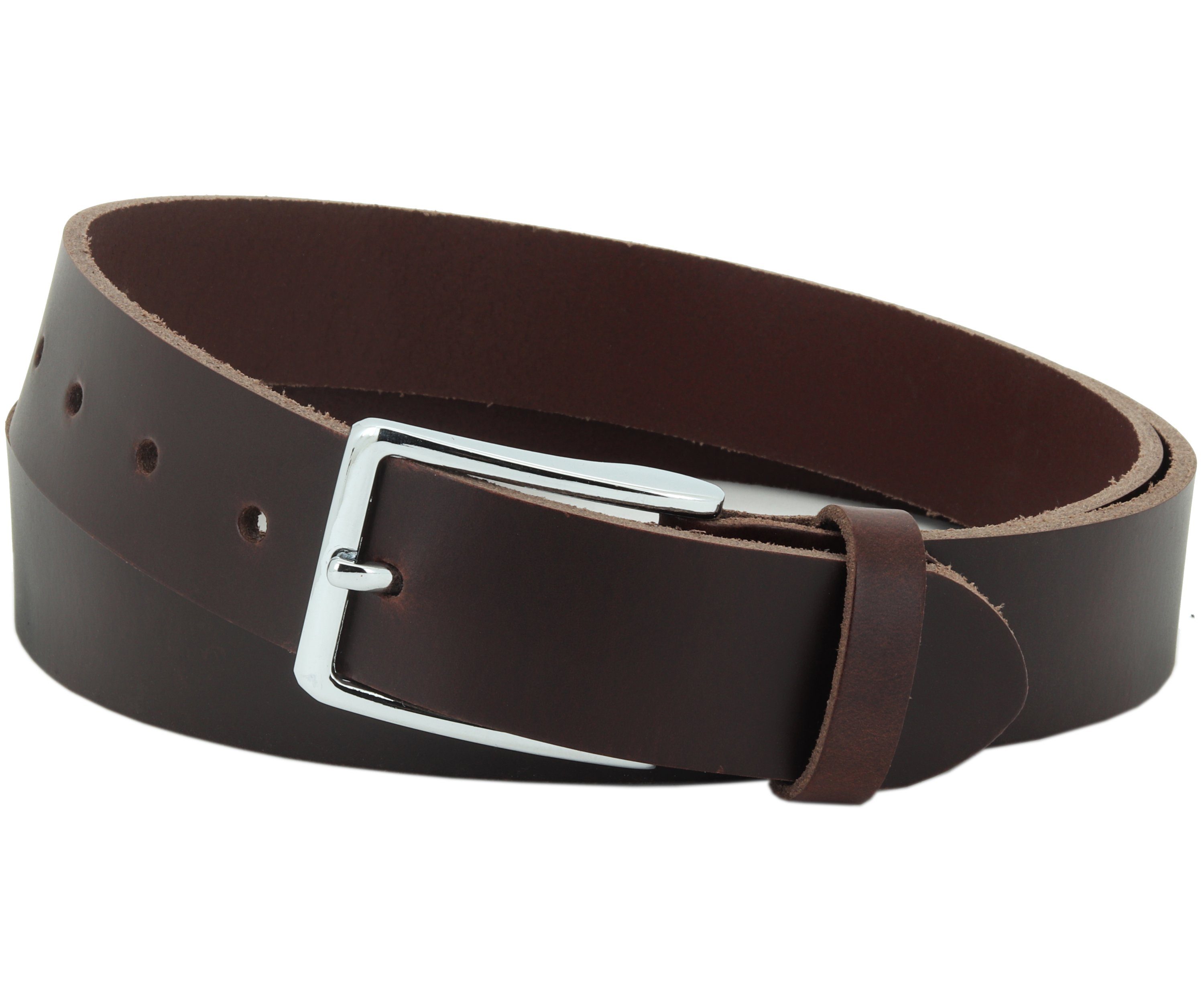 COLOGNEBELT Ledergürtel OM419-PL-Dunkelbraun MADE IN GERMANY, Dunkelbraun, Kürzbar, 100 % Echtleder, Unisex