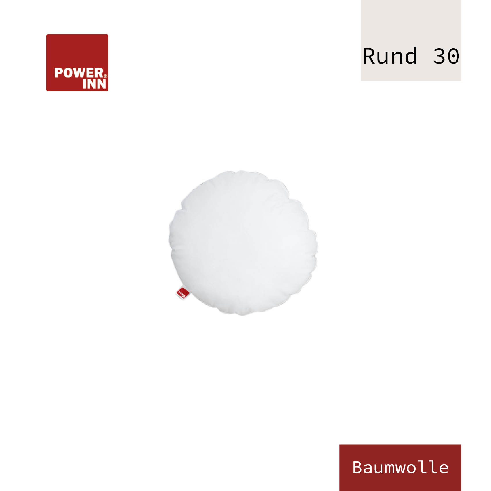 POWER INN Kissenfüllung POWER INN® Innenkissen Baumwolle, Rund