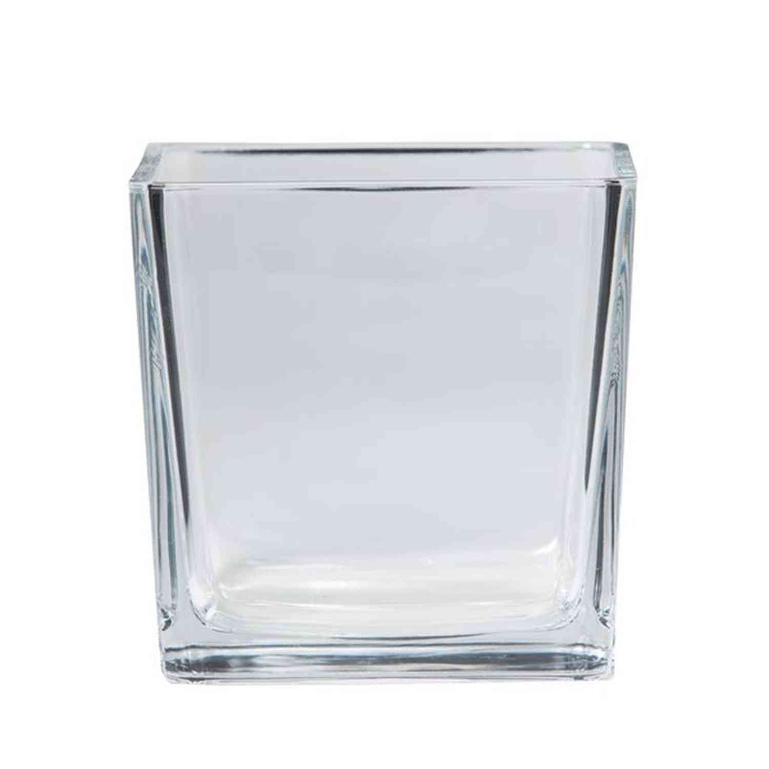 INNA-Glas Blumentopf Pflanztopf LEVI, Würfel - viereckig, klar, 12x12x12cm