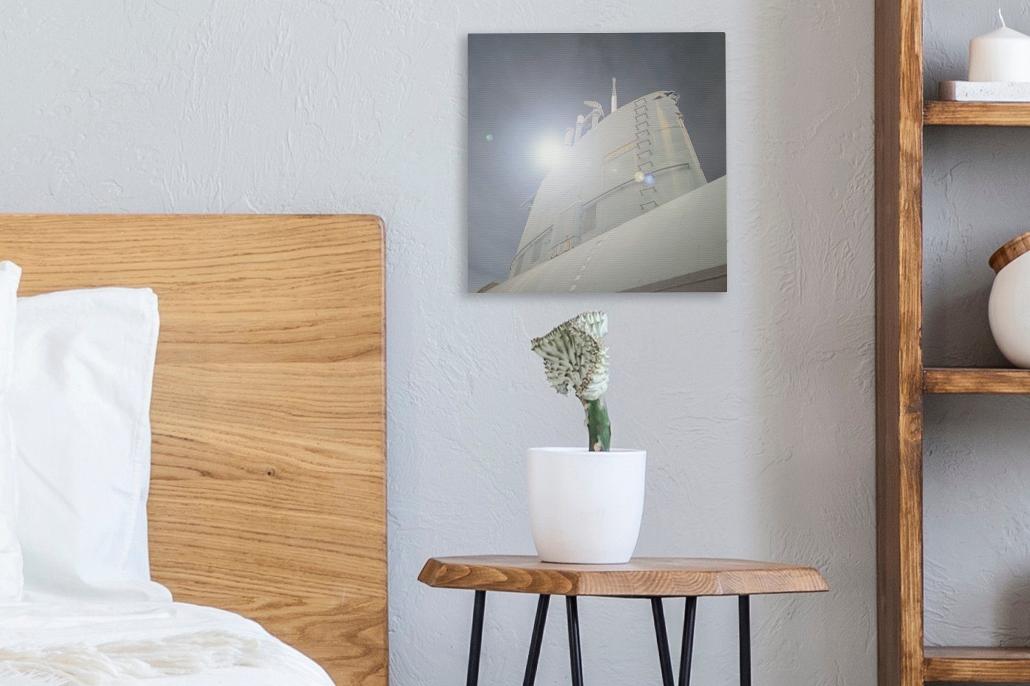 OneMillionCanvasses® Leinwandbild Ein U-Boot an für einem Schlafzimmer Tag, Wohnzimmer (1 Bilder St), klaren Leinwand