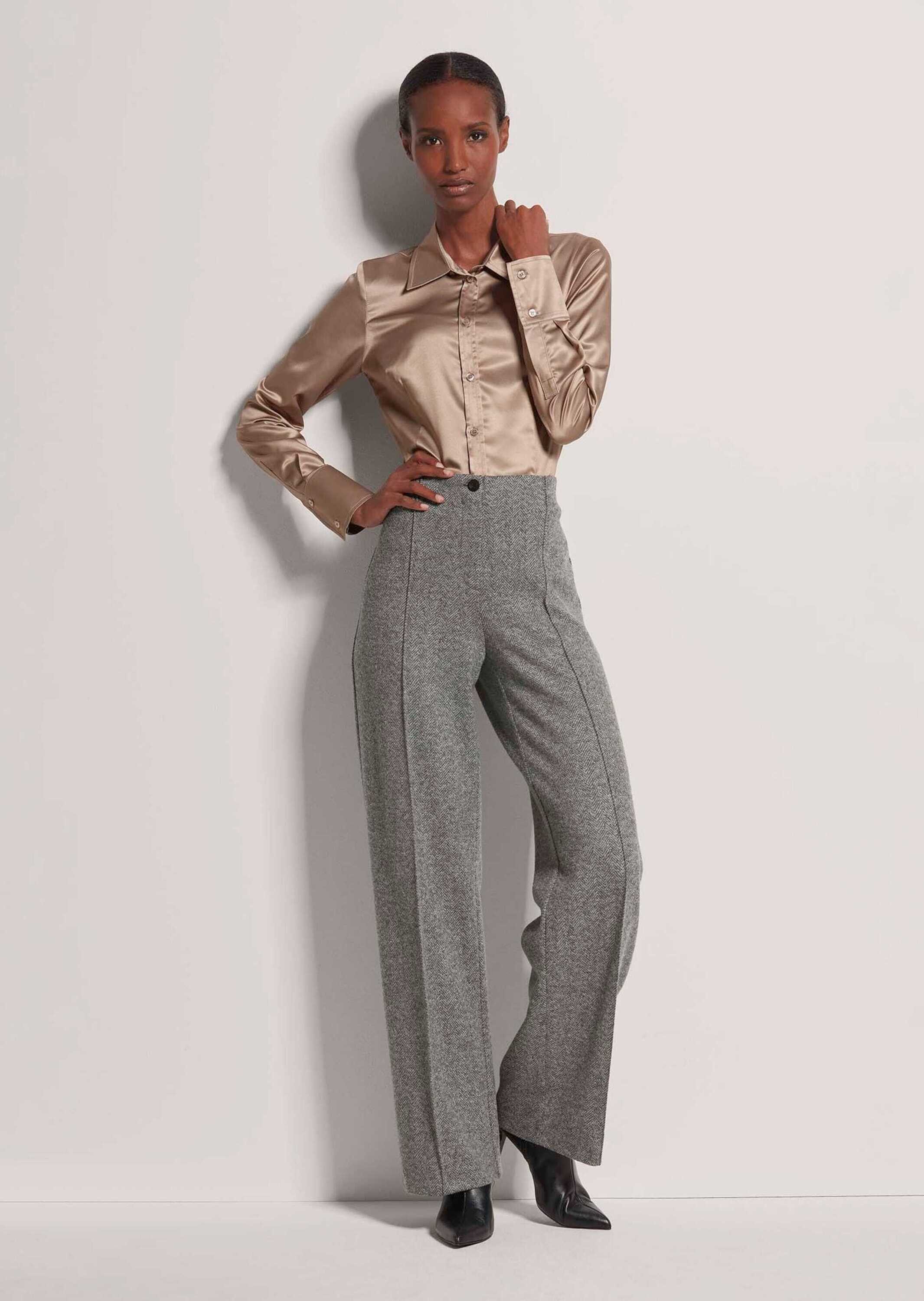 MADELEINE Bügelfaltenhose Palazzohose mit weitem Bein Bundlose Hose mit wei günstig online kaufen