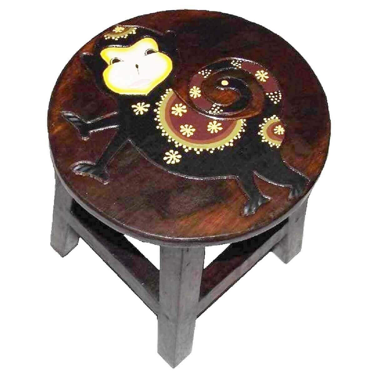 SIMANDRA Sitzhocker Holzhocker (1 St., Braun), Handarbeit