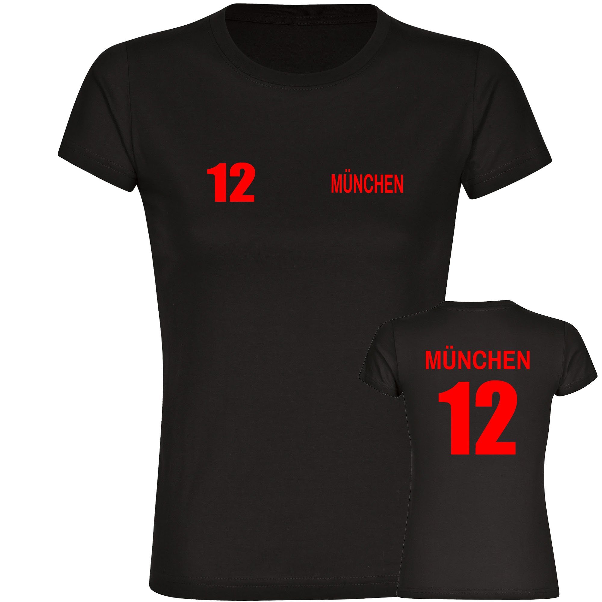 multifanshop T-Shirt Damen München rot - Trikot 12 - Frauen
