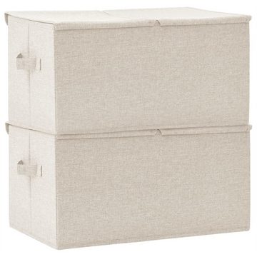 DOTMALL Aufbewahrungsbox Aufbewahrungsboxen 2 Stk. Stoff 50x30x25 cm Creme