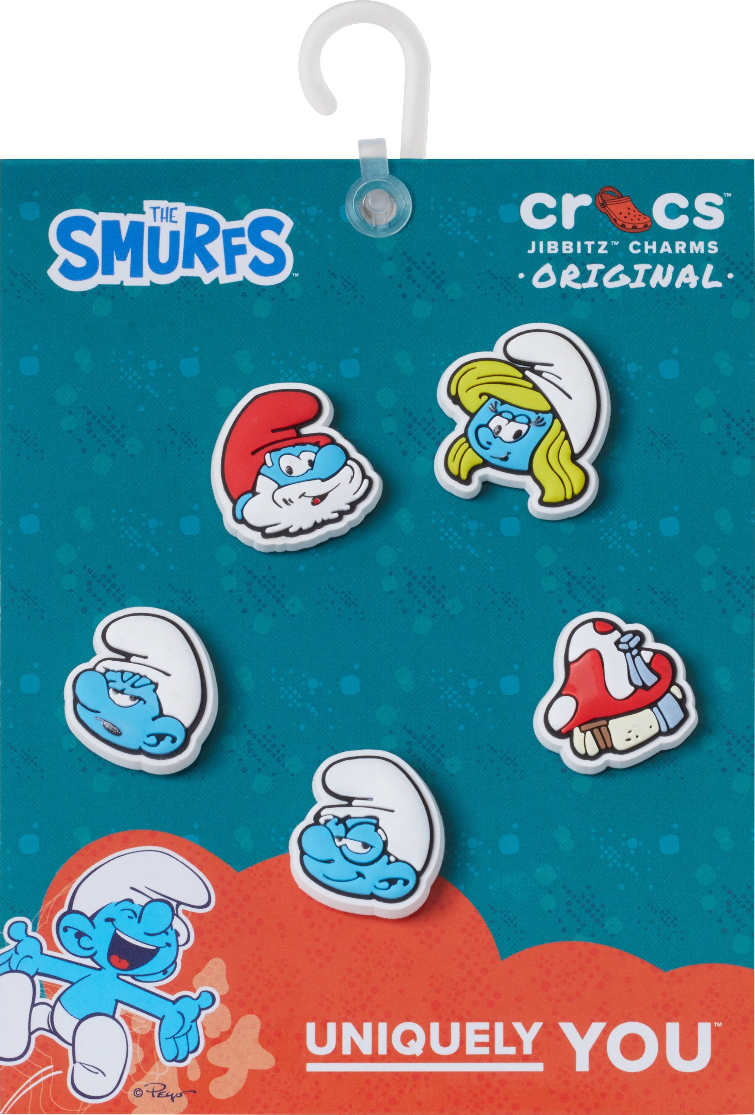 Crocs Schuhanstecker Jibbitz™ Smurfs / Schlümpfe (Set, 5-tlg., Kein Spielzeug. Nicht für Kinder unter 3 Jahren geeignet), Schuh Charm für Cartoon Fans