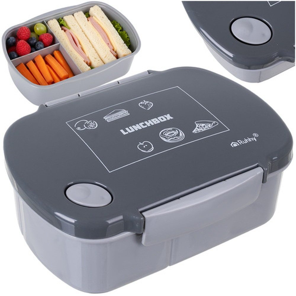 Ruhhy Lunchbox Frühstücksbox Brotdose, PP, (Spar-Set, Spülmaschinenfest), Ideal für vollständige Mahlzeiten, Meal-Prep oder eine Kombination