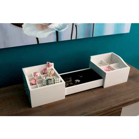 Myflair Möbel & Accessoires Kosmetikbox Marlisa, weiß, ausziehbar, auch ideal als Schmuckkasten
