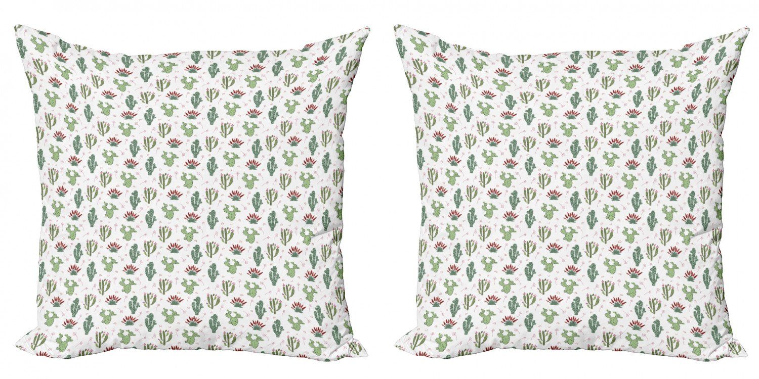 Kissenbezüge Modern Accent Doppelseitiger Digitaldruck, Abakuhaus (2 Stück), Kaktus Prickle Wüstenpflanzen Blume